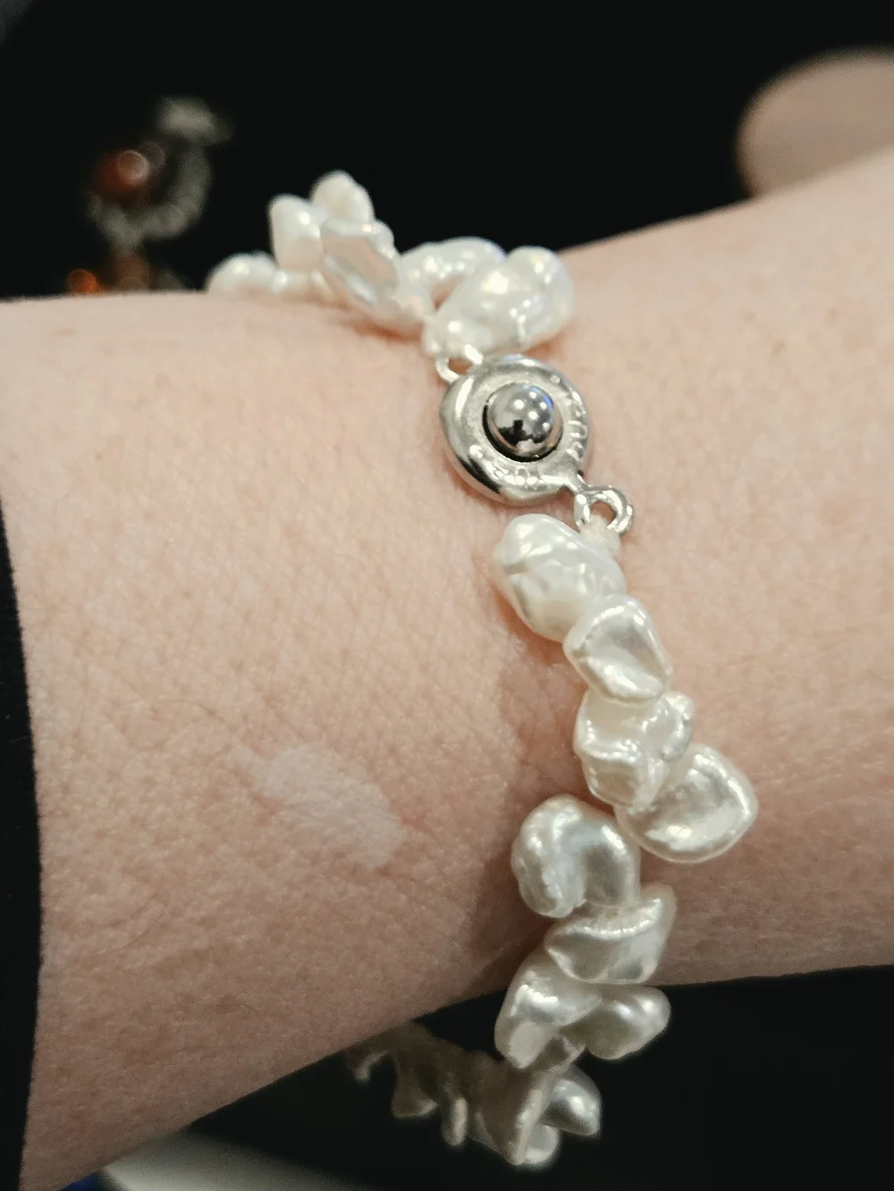 Teng Yue Freshwater Pearl Cluster Bracelet - Cream Pearl